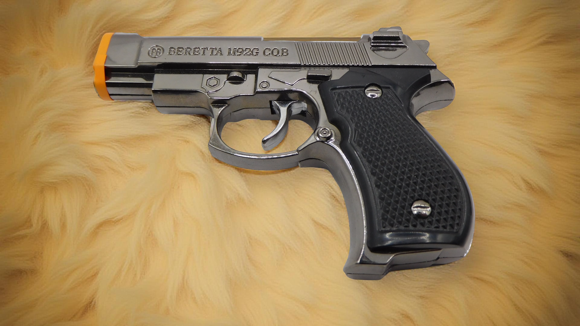 Chrome Beretta M92G CQB Shaped Novelty Pistol Gun Jet Torch Lighter USA Stocked