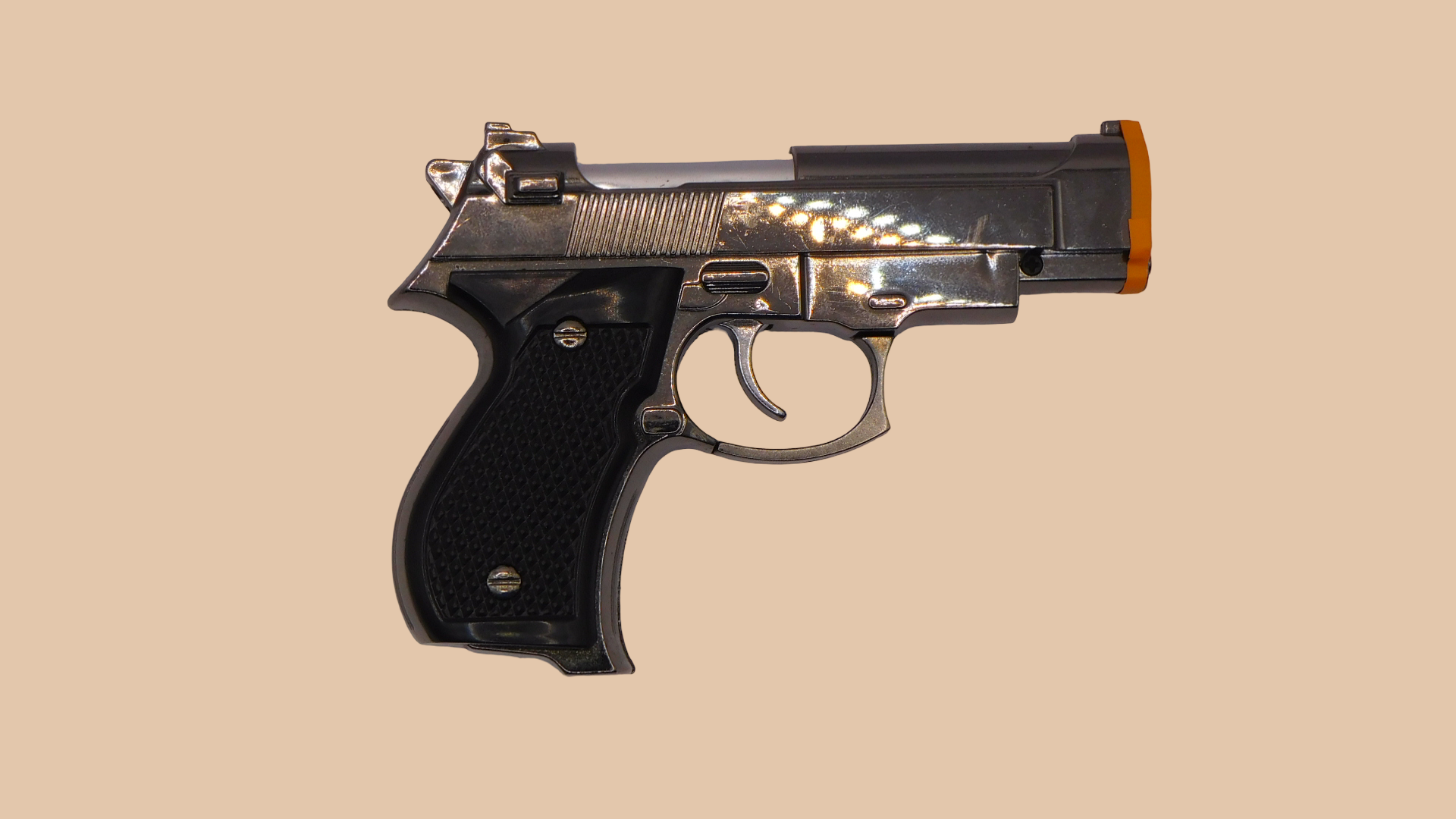 Chrome Beretta M92G CQB Shaped Novelty Pistol Gun Jet Torch Lighter USA Stocked