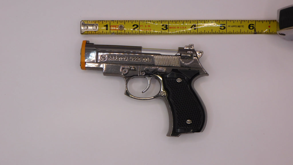 Chrome Beretta M92G CQB Shaped Novelty Pistol Gun Jet Torch Lighter USA Stocked